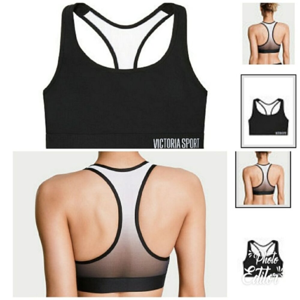 Victoria's Secret | "The Player" Black Ombre Racerback Sports Bra | Size Large